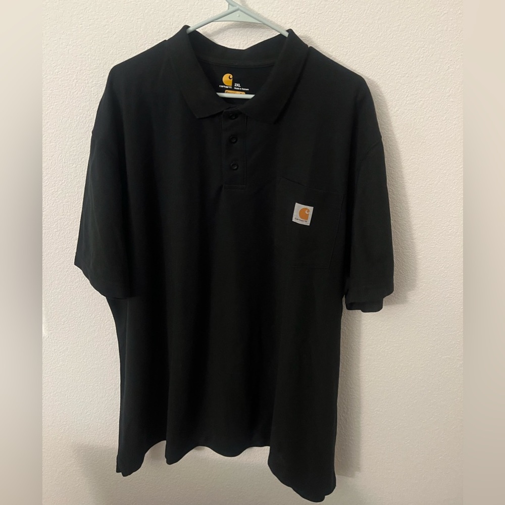 Carhartt Contractor's Work Pocket Polo Shirt Mens 2XL Black Short Sleeve